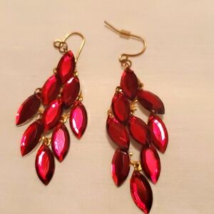 Red pierced earrings